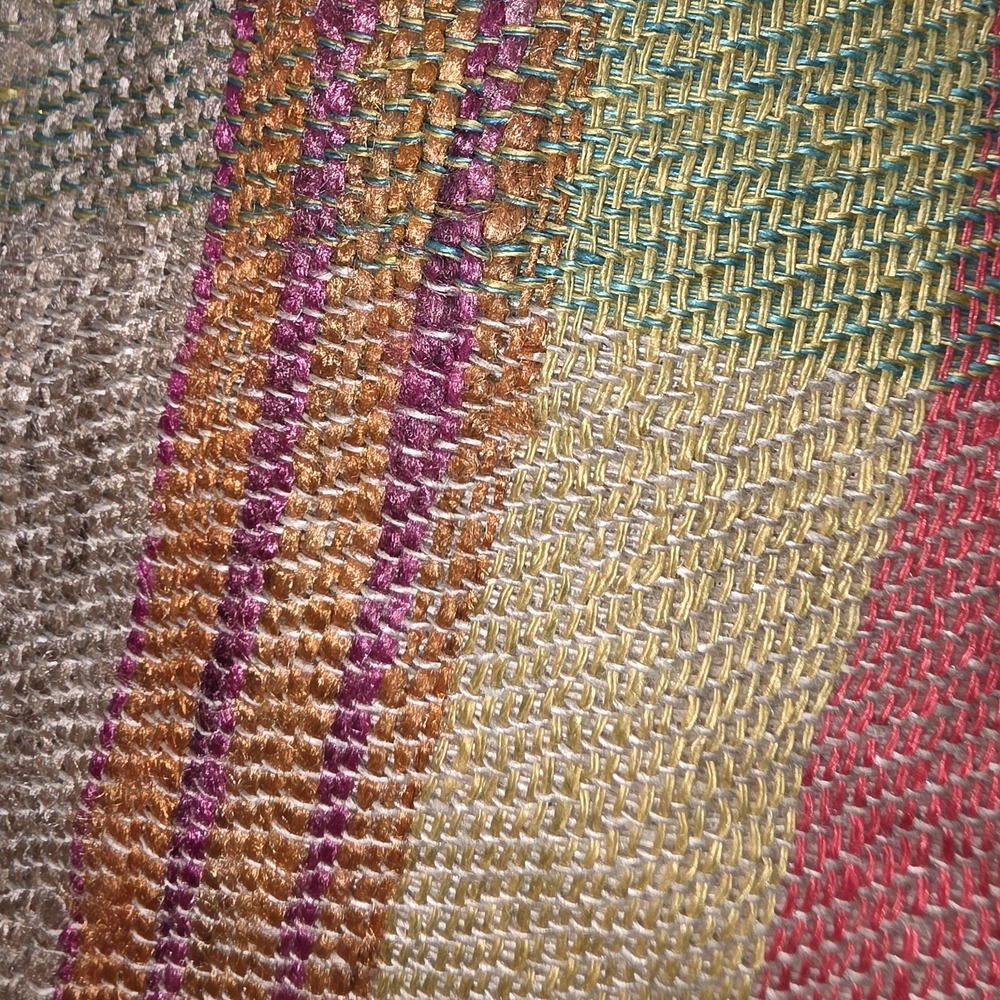 Crate and Barrel Calera Throw Pillow Cover Linen Silk Cotton 22x15 in Multicolor - Picture 7 of 9